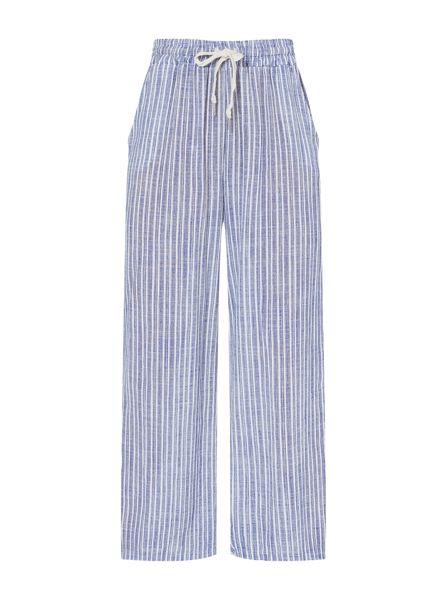 Wide leg trousers striped in blue | Celestino