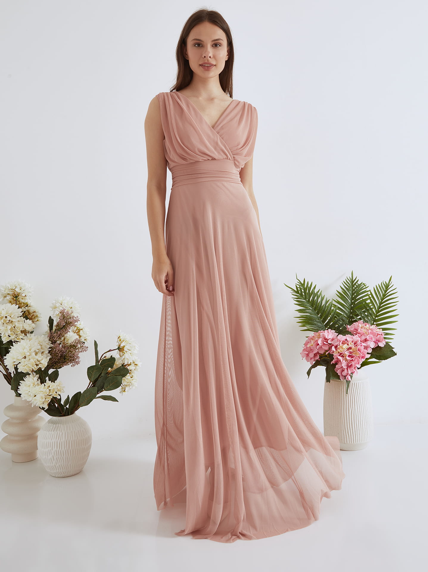khaki drop waist dress Tassia Drop Waist Maxi Dress