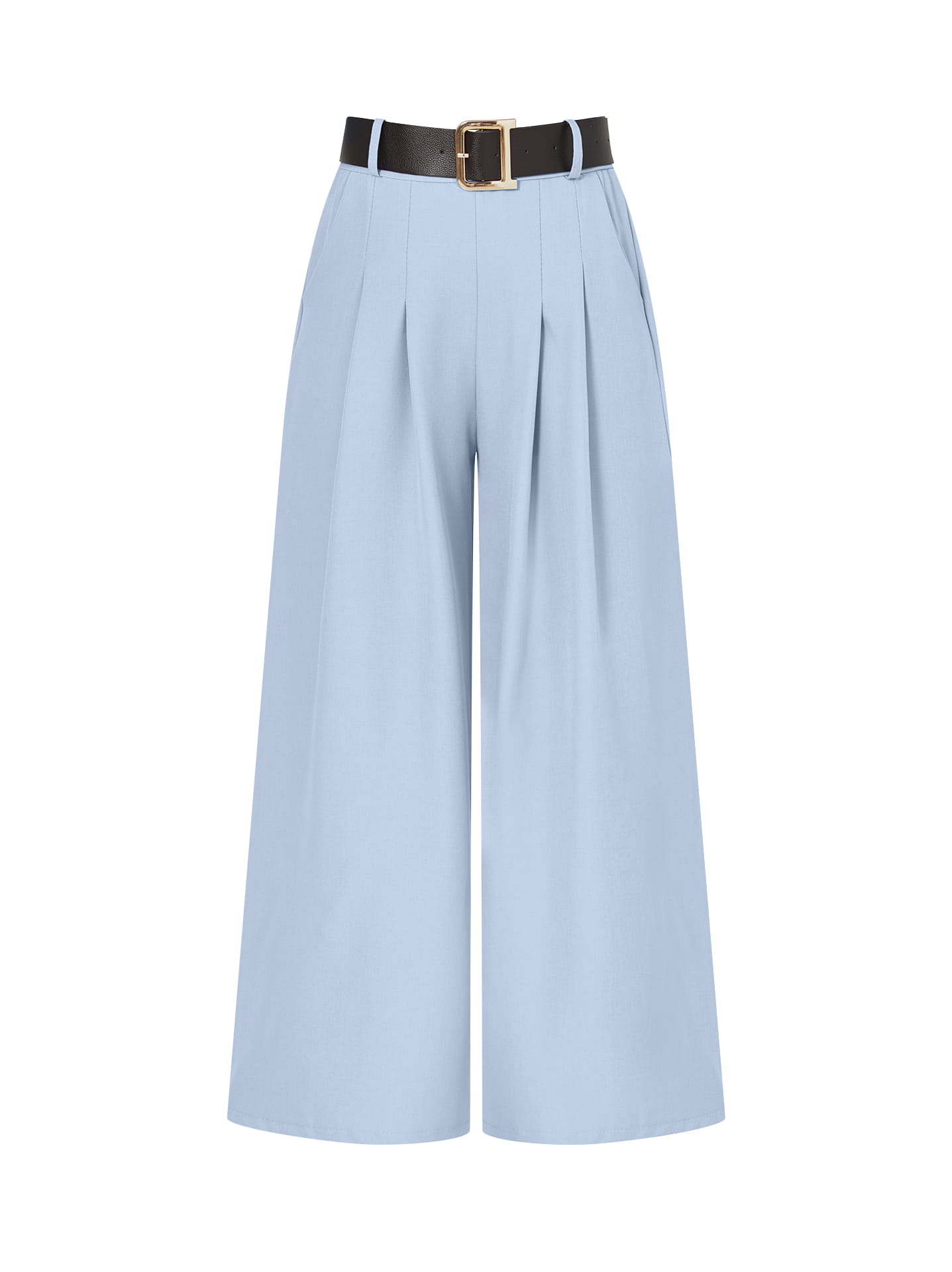 Wide leg trousers with belt in sky blue, 19.99€ | Celestino