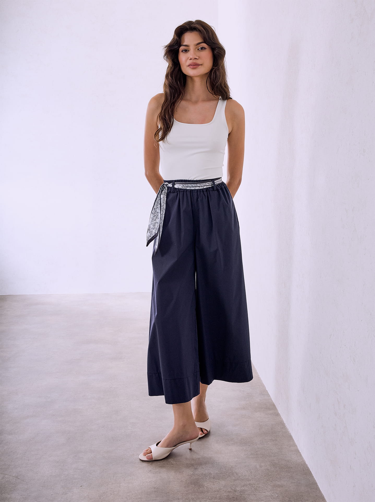 Ζιπ κιλότ wide leg