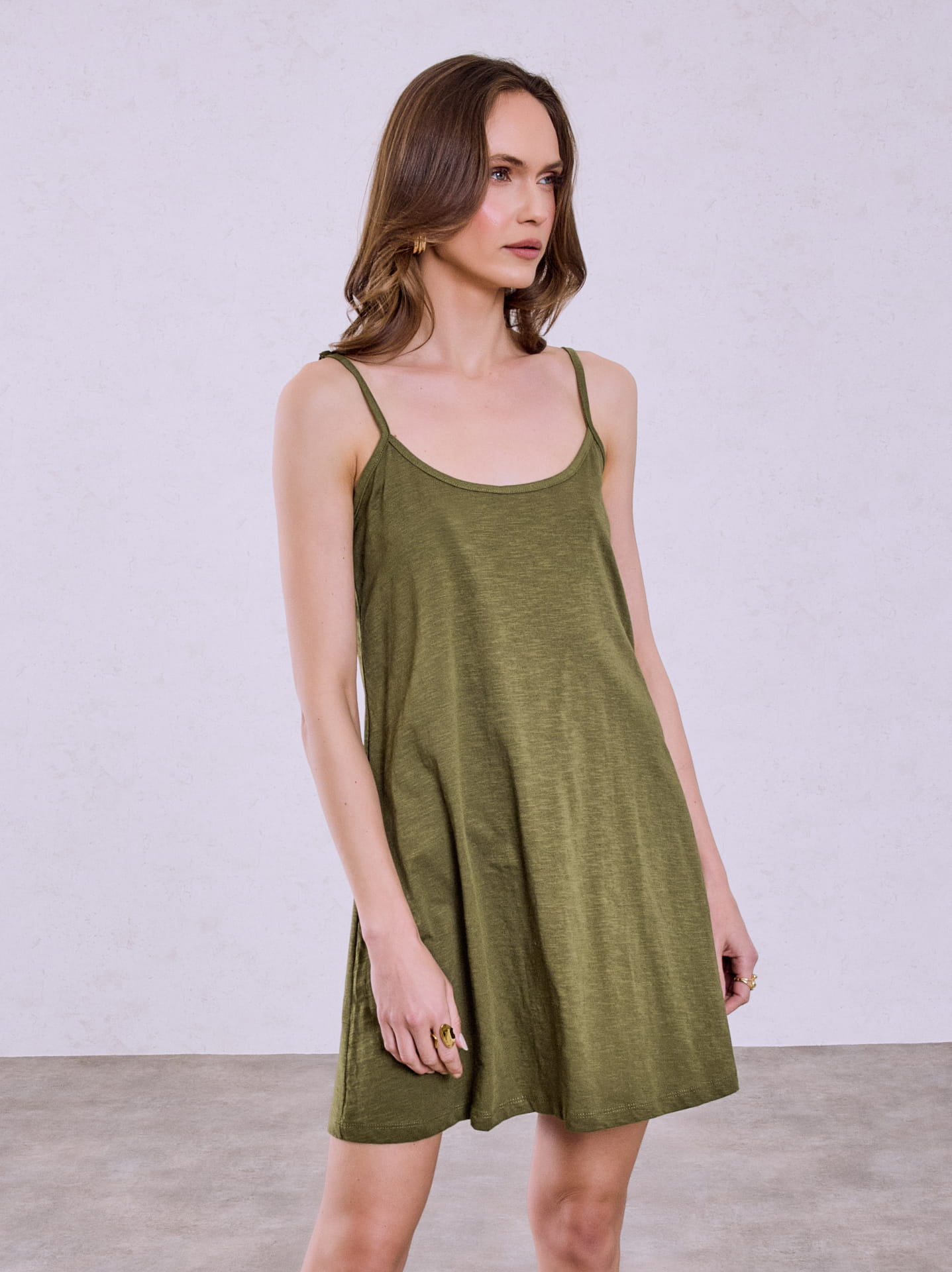 knee length dresses for ladies Emma Olive Linen Mini Dress main image 0