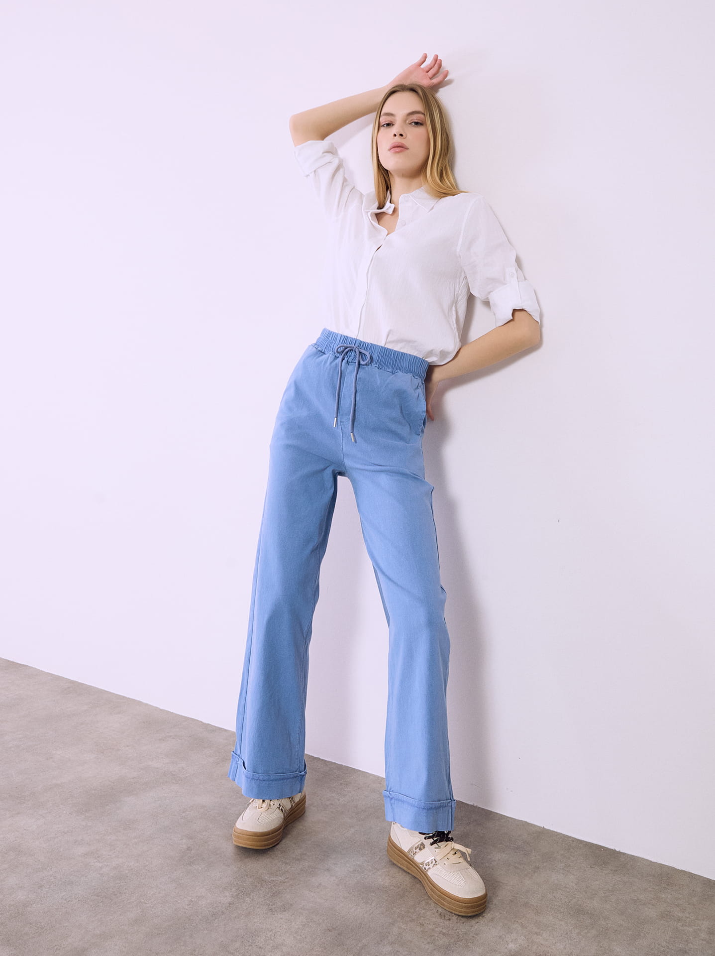 Παντελόνι wide leg με denim όψη σε μαύρο, 9,99€ | Celestino OE 