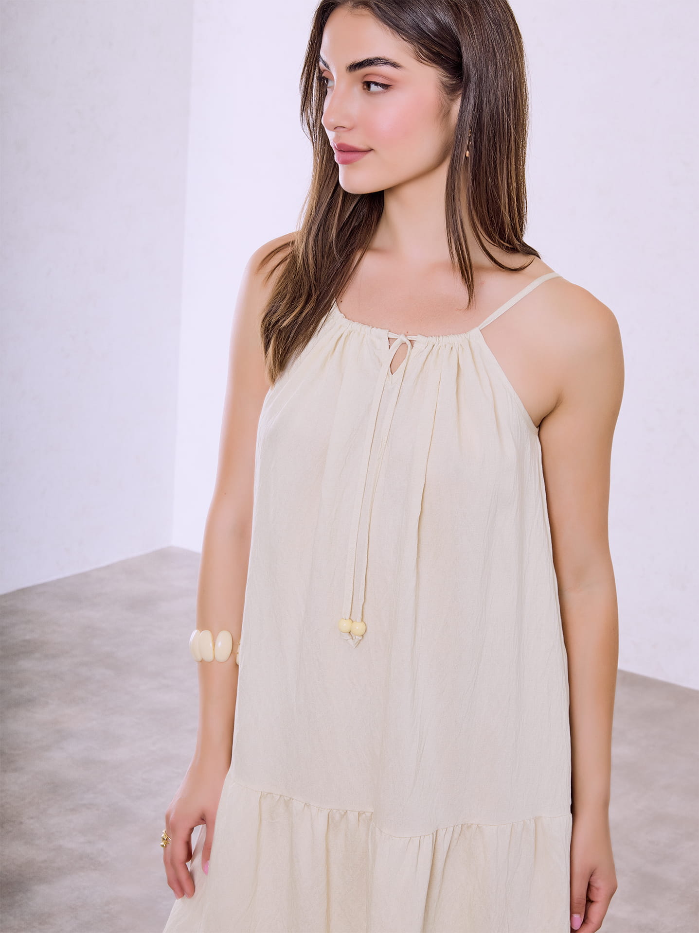 beige pink color dress Petal and Pup Women's Augustine Midi Dress main image 0
