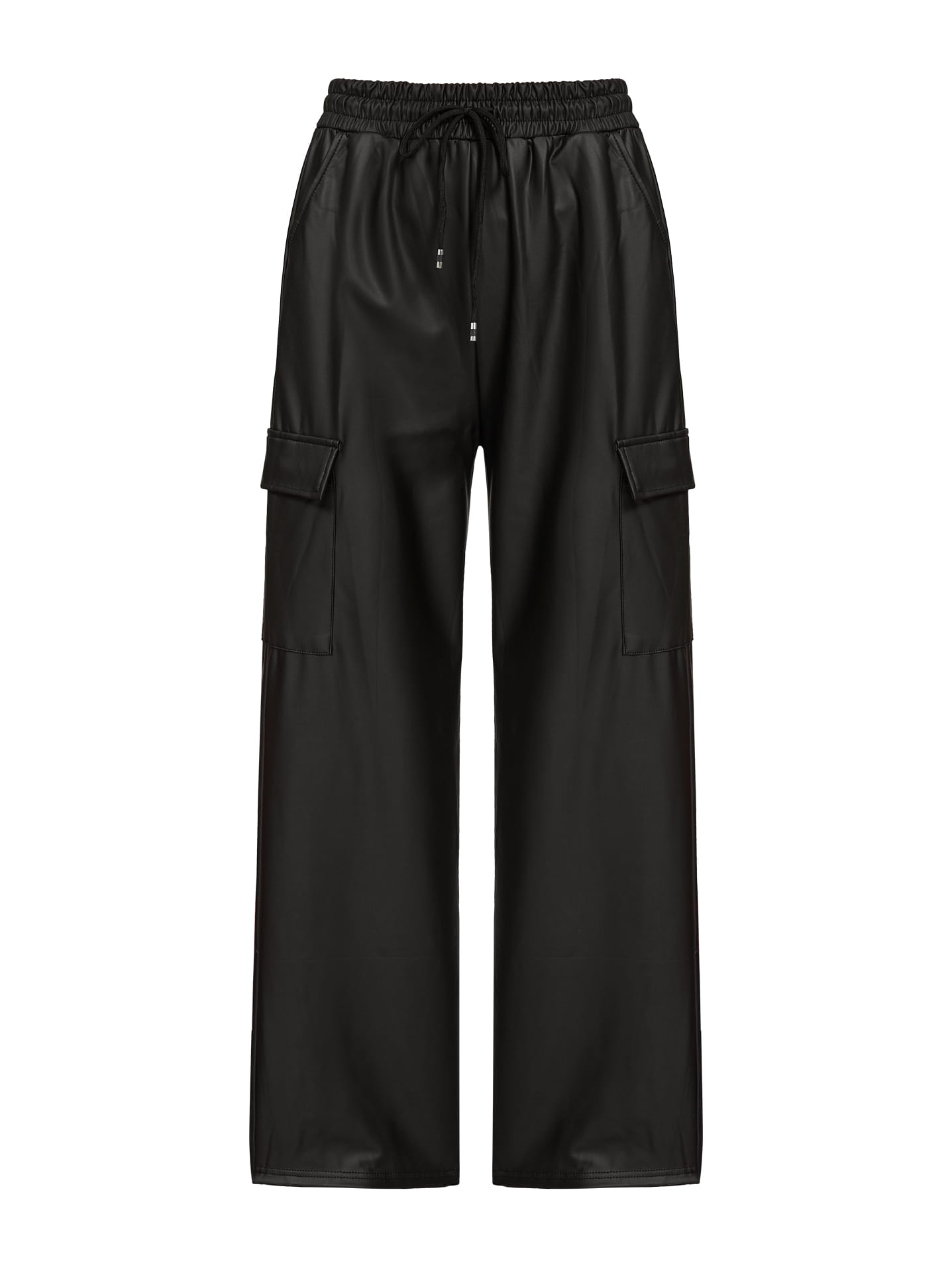 【KOOLOSET】Leather Cargo Wide Pants Leather Cargo Wide Pants - kooloset