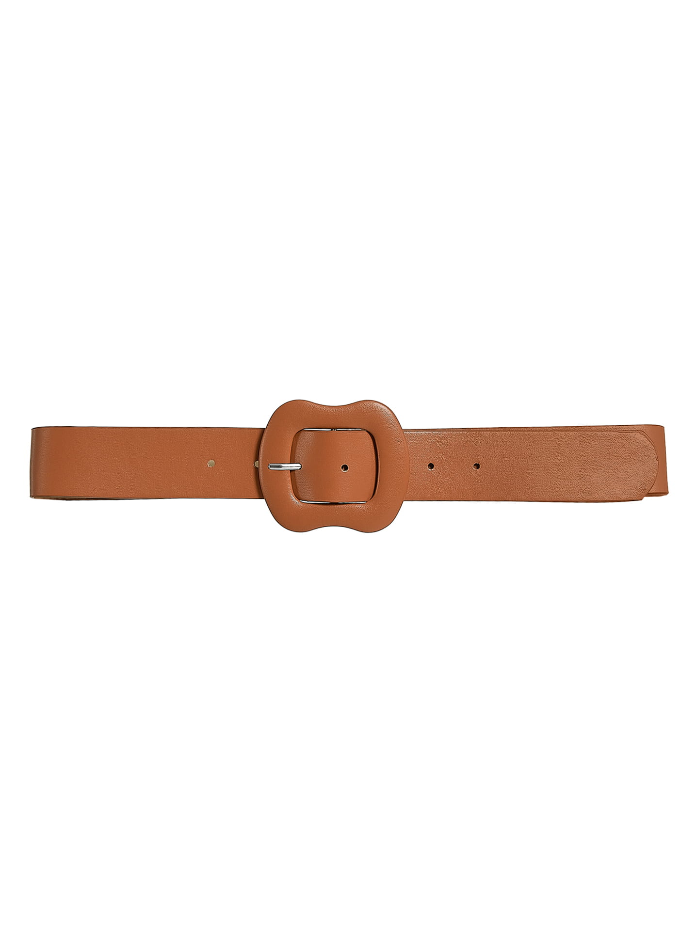 Monochrome leather effect belt in tobacco, 4.99€