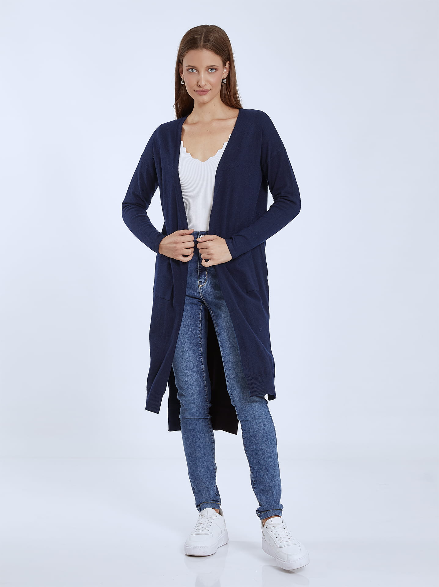 Long cardigan outlet with side slits