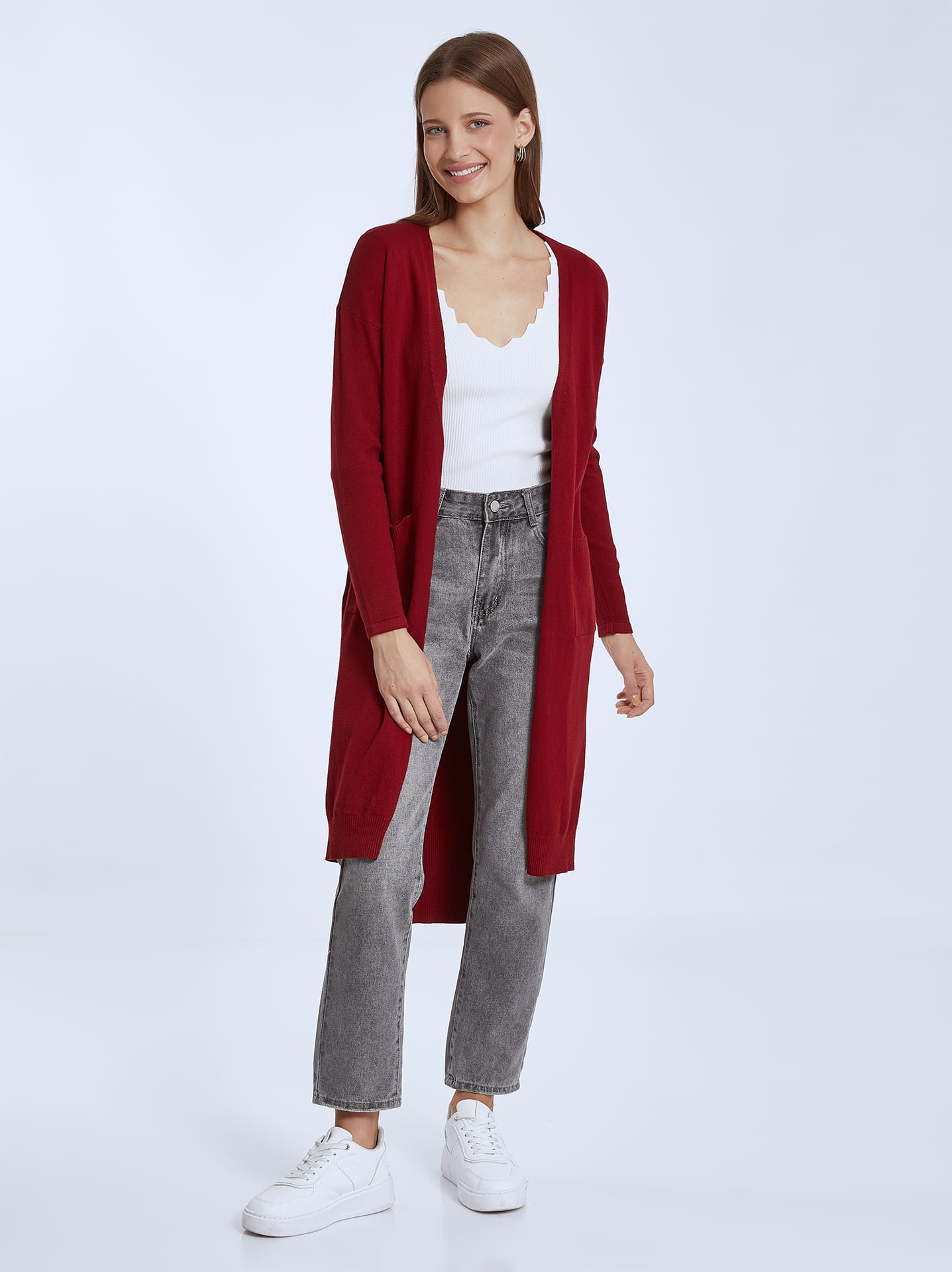 Long cardigan with deals slits on the side