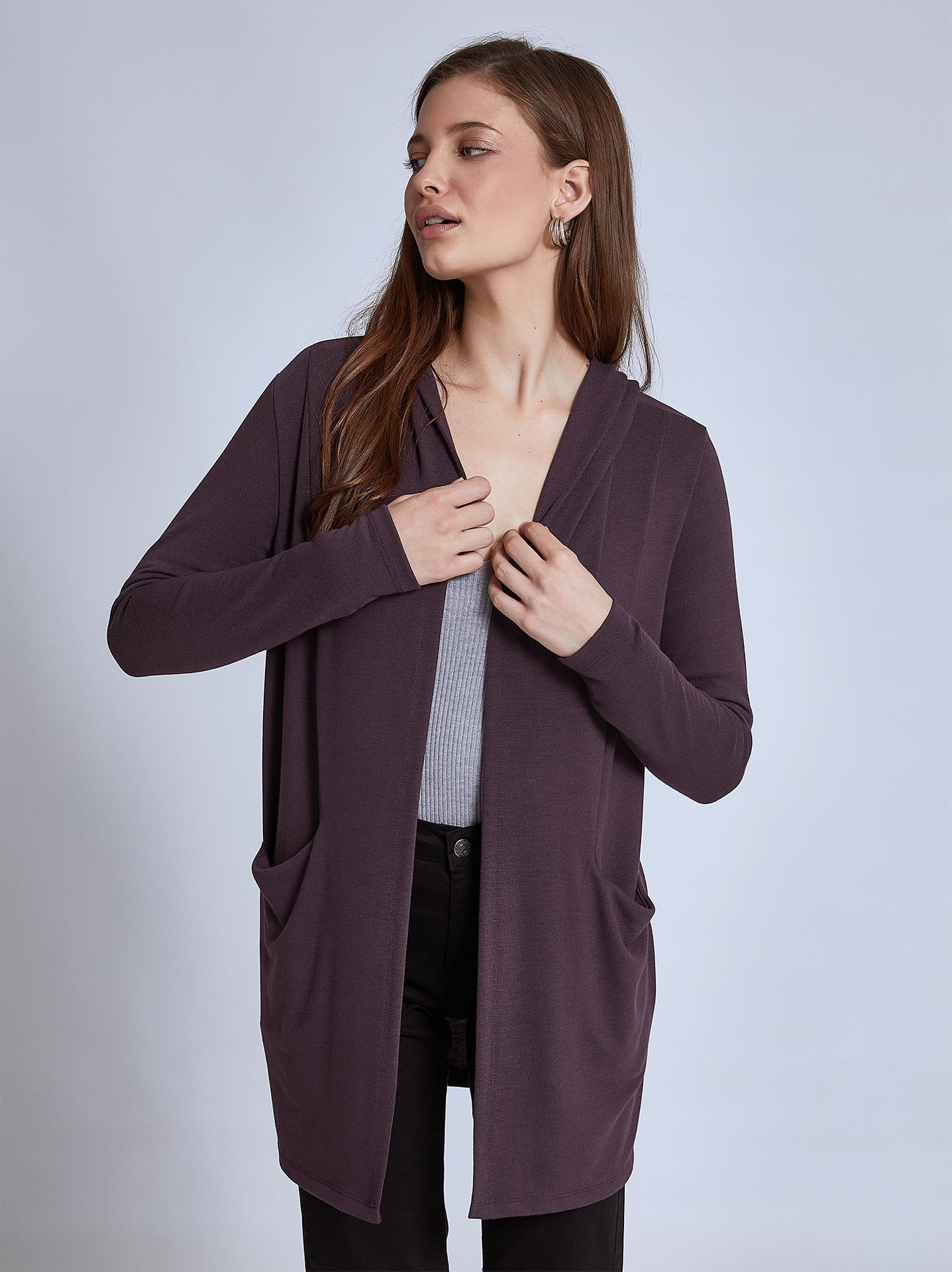 Dark clearance mauve cardigan