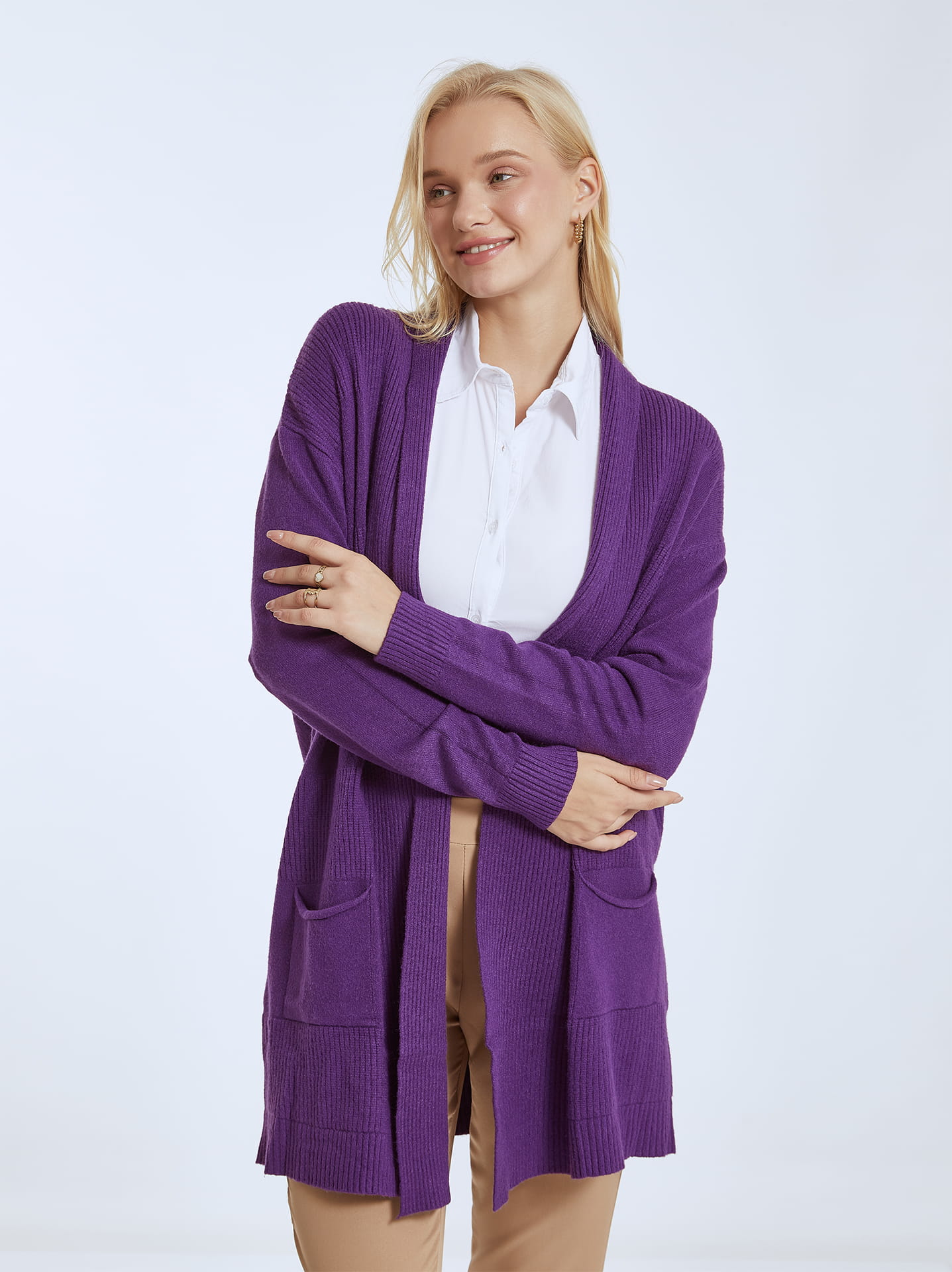 Dark purple store cardigan