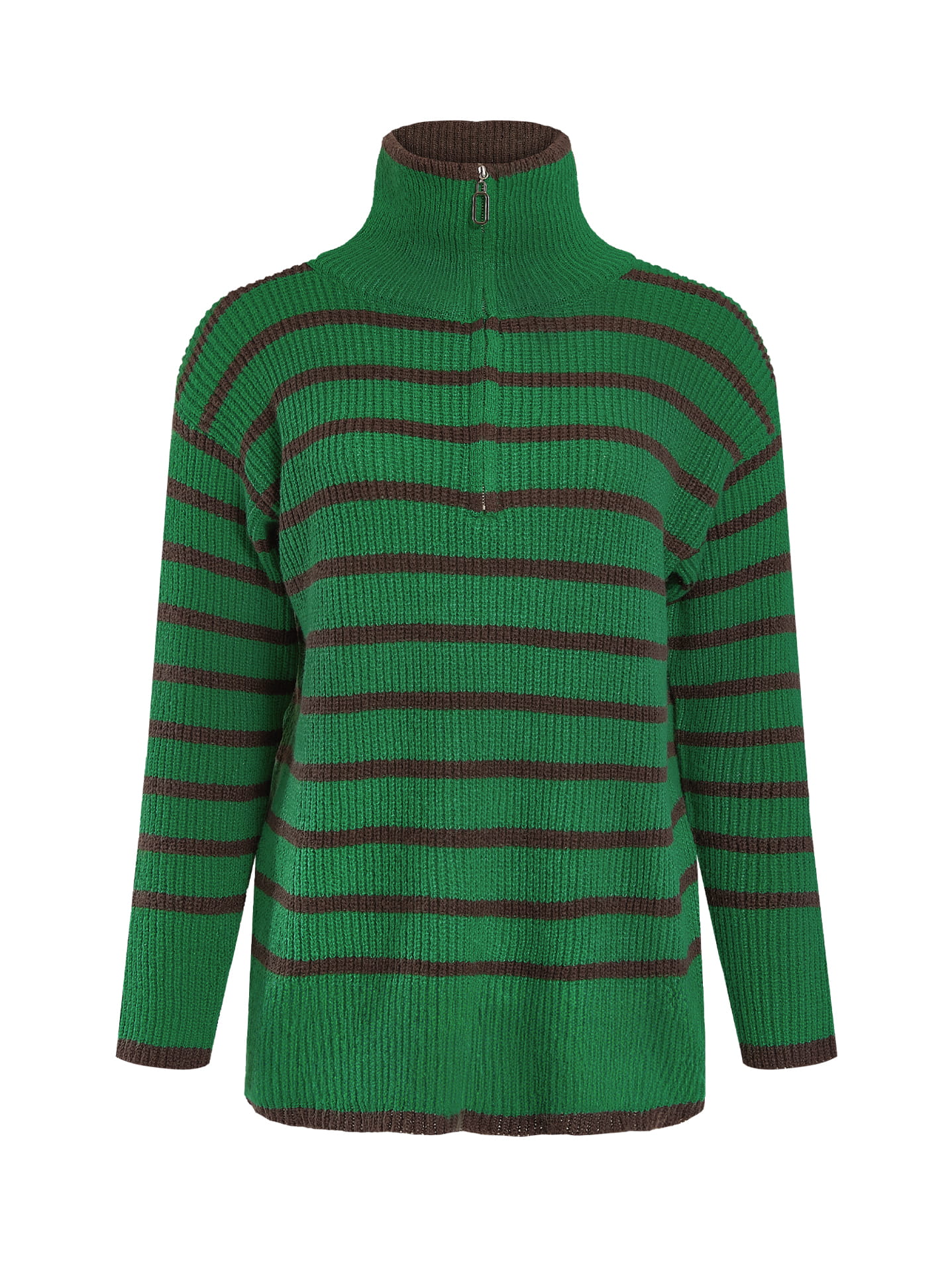 Green shop striped turtleneck