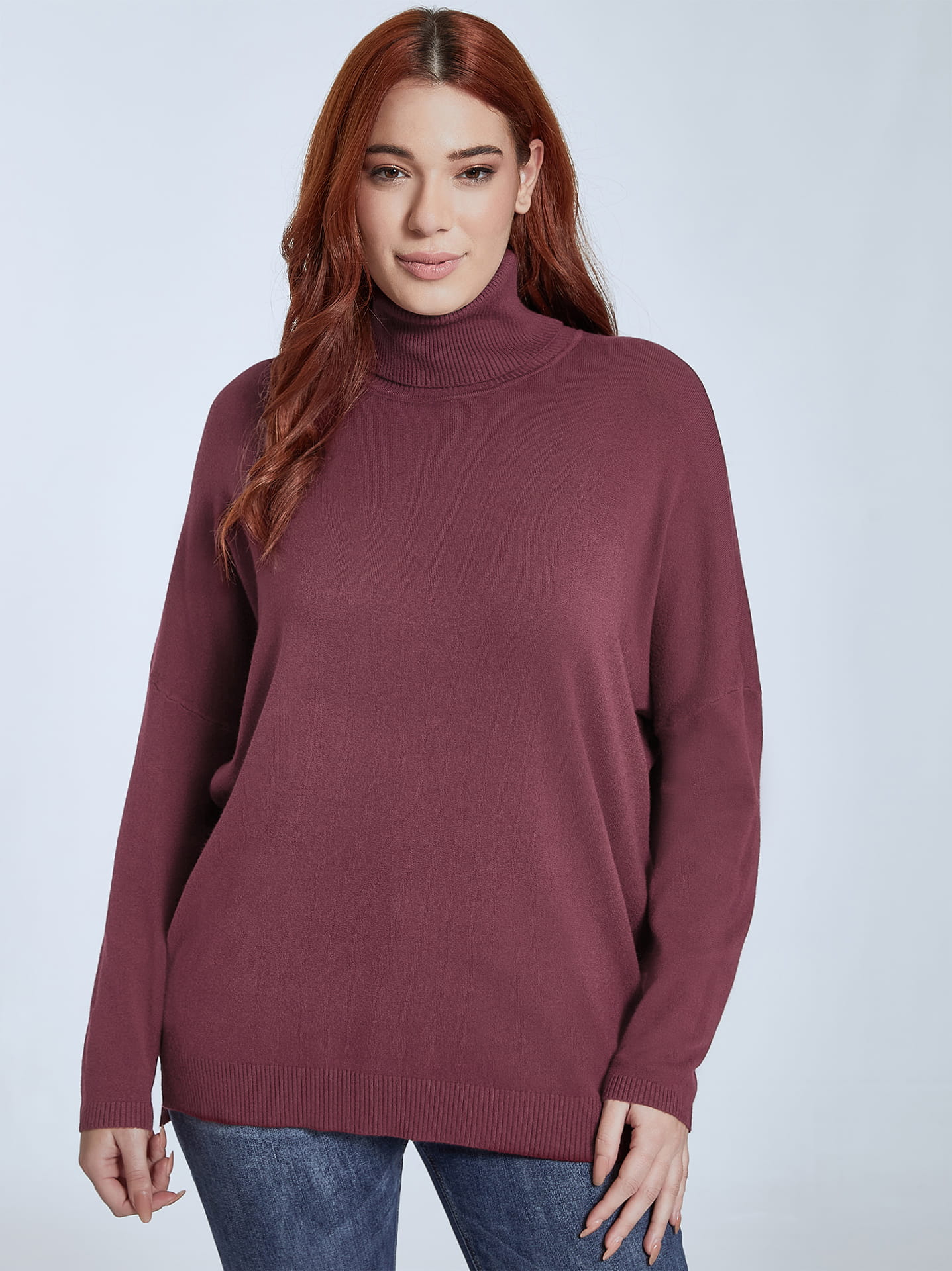 Wine turtleneck clearance