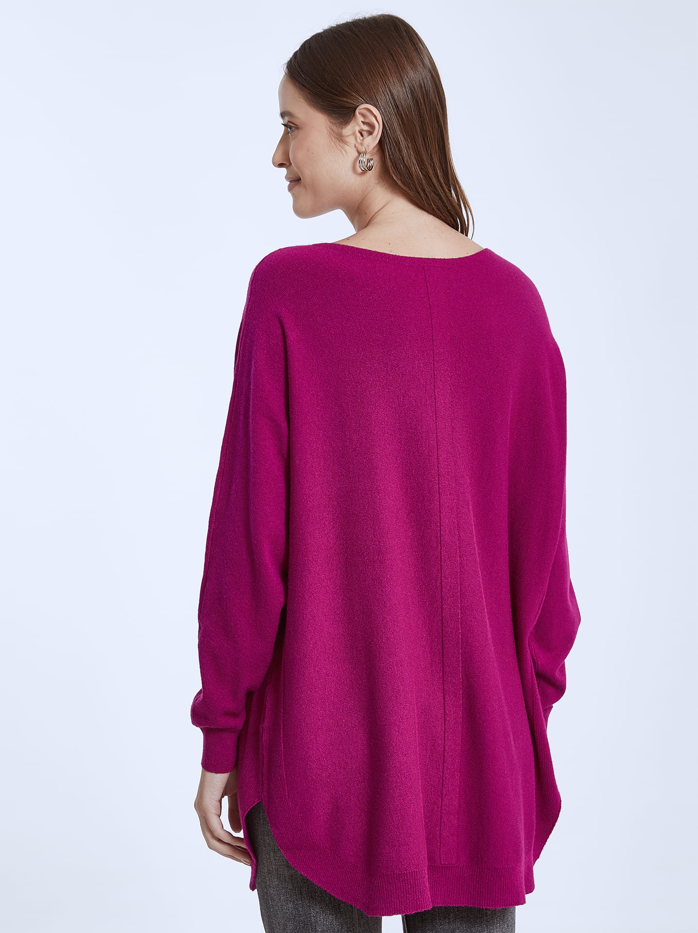 Long sweater with side slits in purple 12.99 Celestino