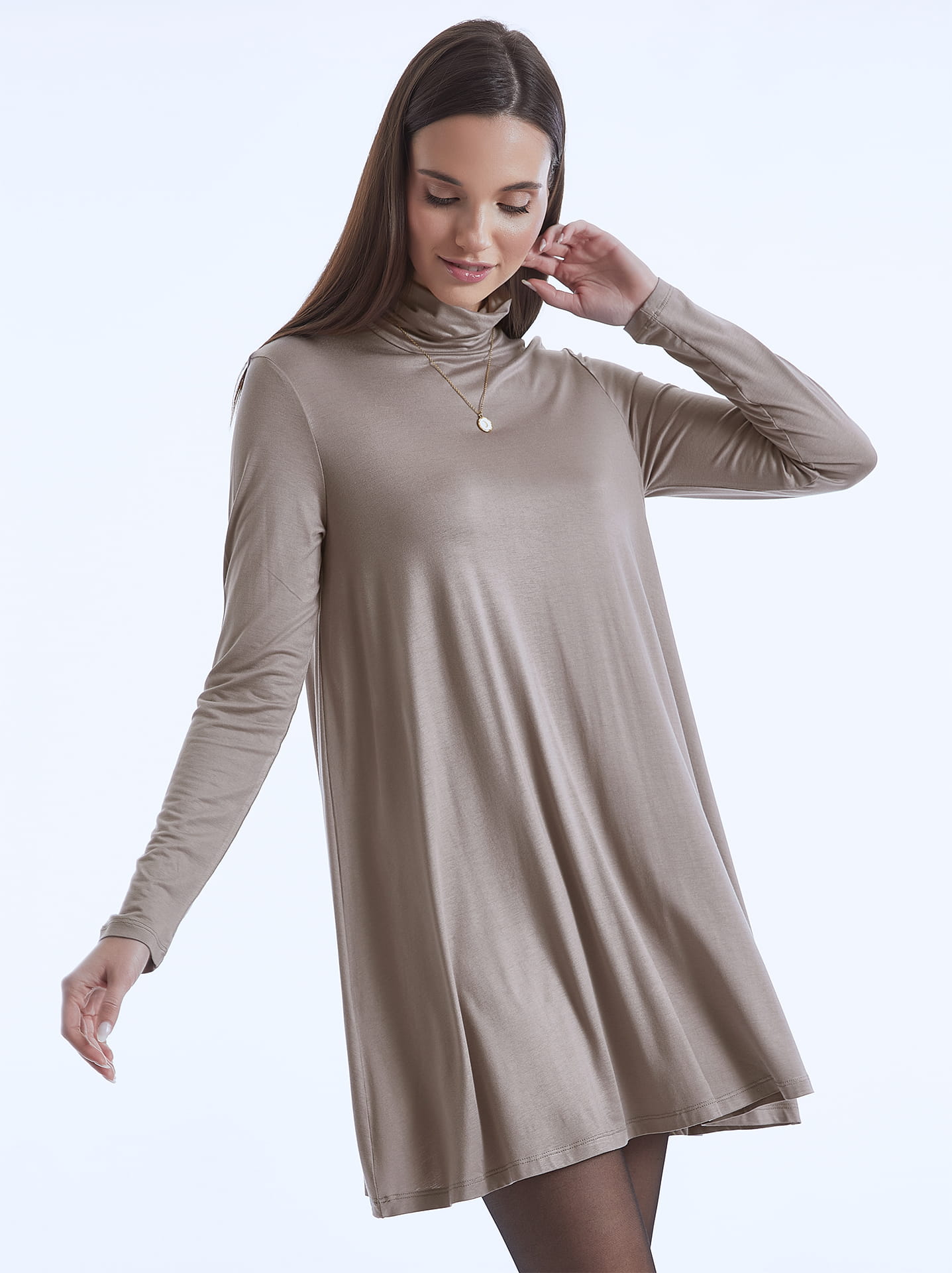 beige dress with what color shoes Ruth Cream Turtleneck Sleeveless Sweater i Dress - L Size - Women's Dresses
