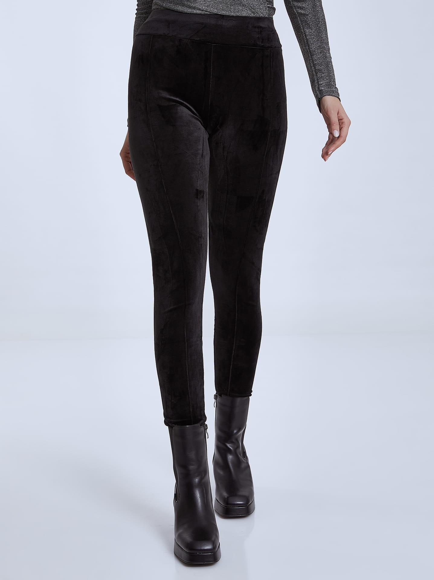 black velvet leggings