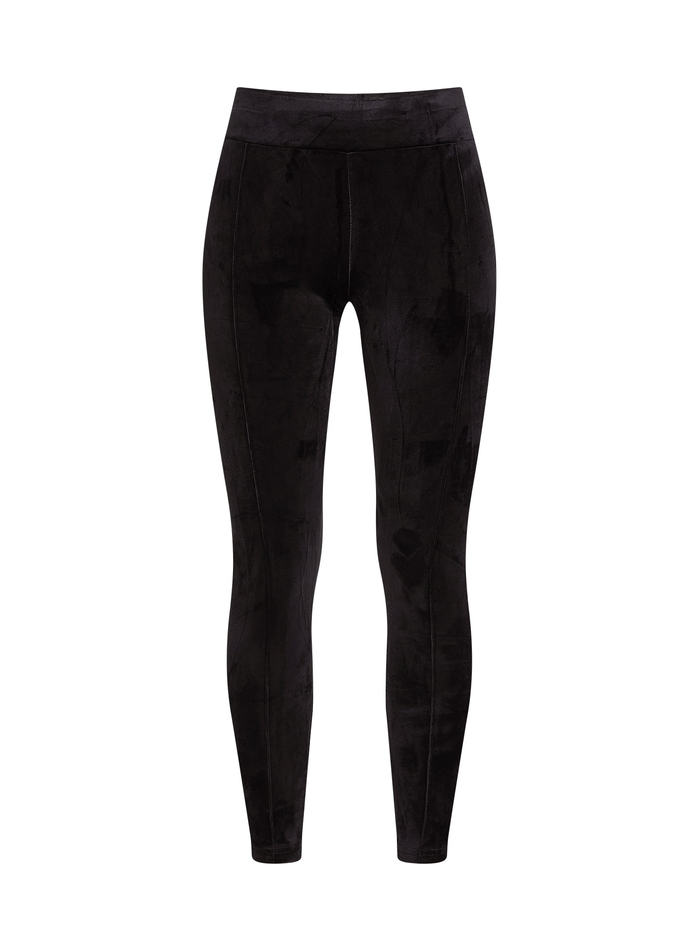 Velvet leggings with decorative seam curvy in black, 7.99€