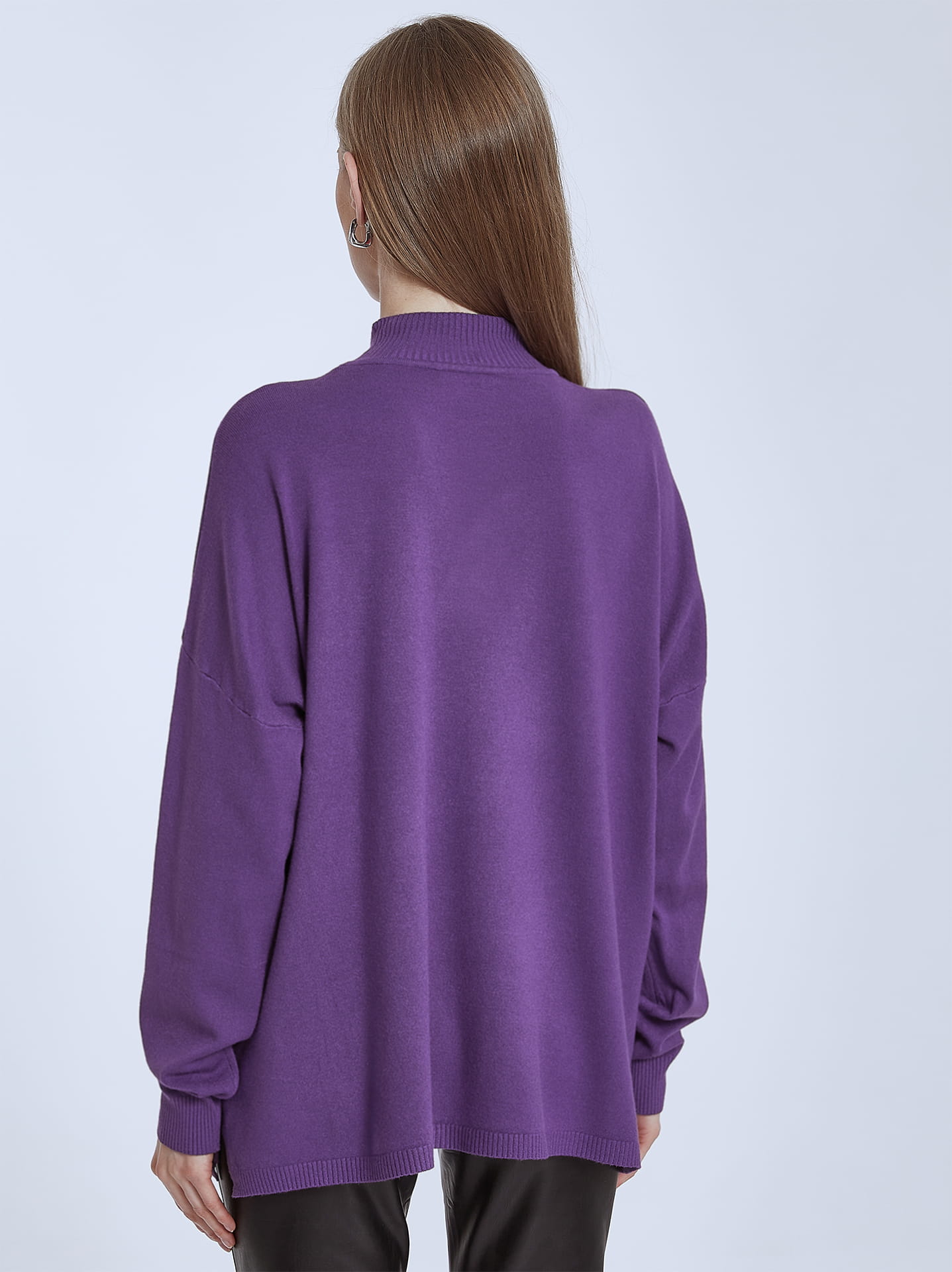 Sweater with side slits in dark purple 14.99 Celestino