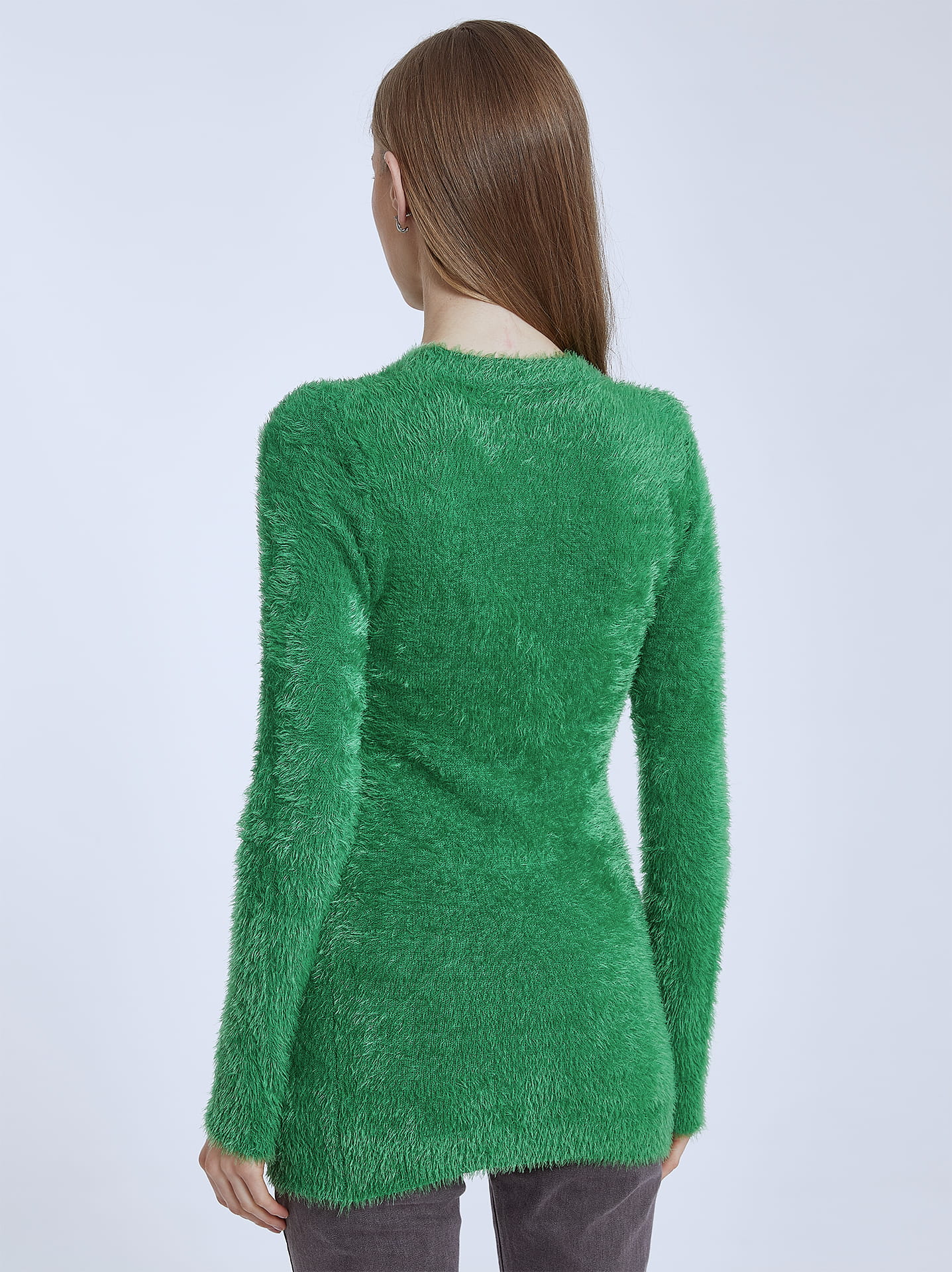 Fluffy long sweater in green 6.99 Celestino