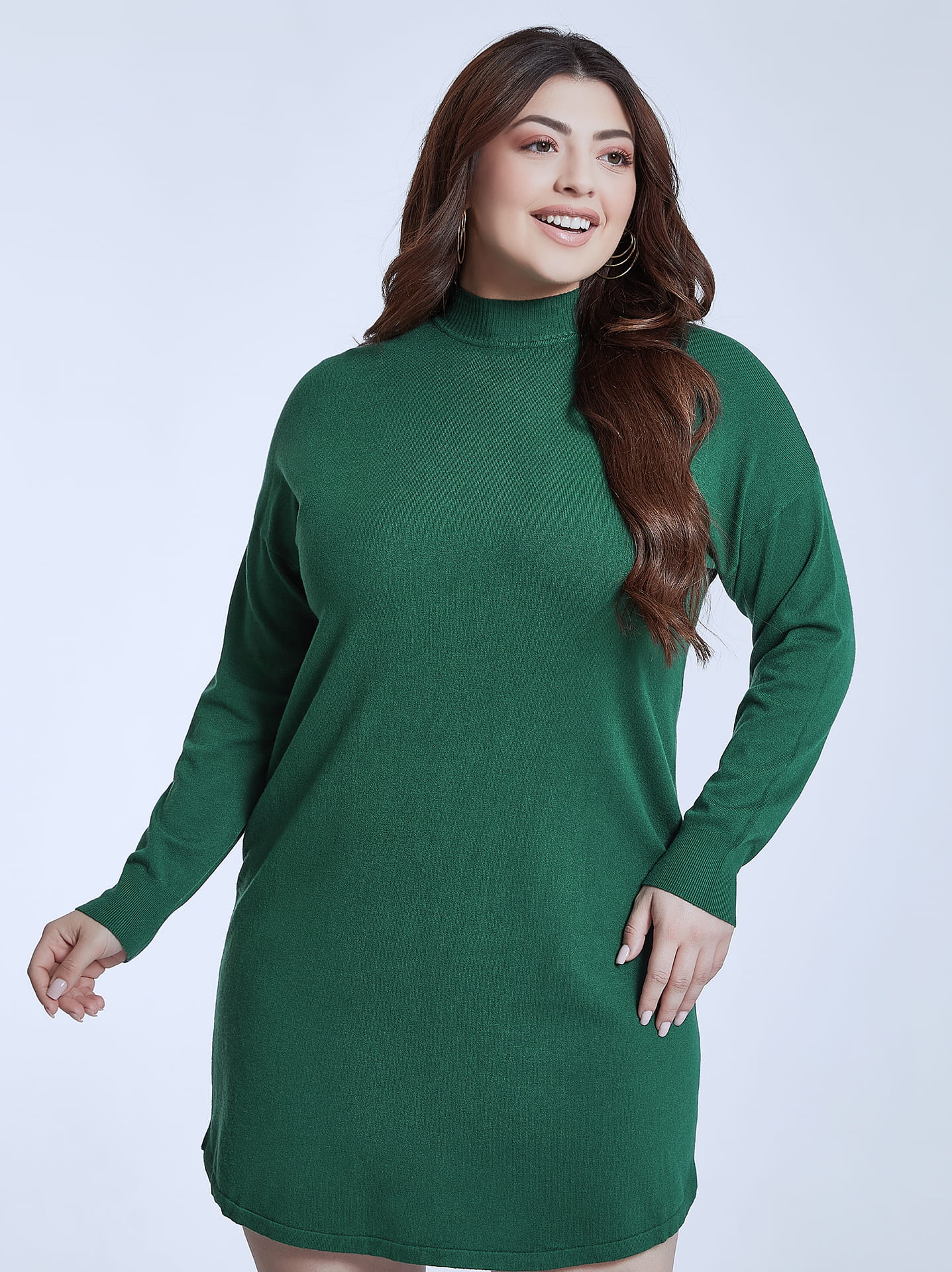 slim fit dress slacks Talasi Knit Dress - Dark Green, Sleeve Stripes main image 0