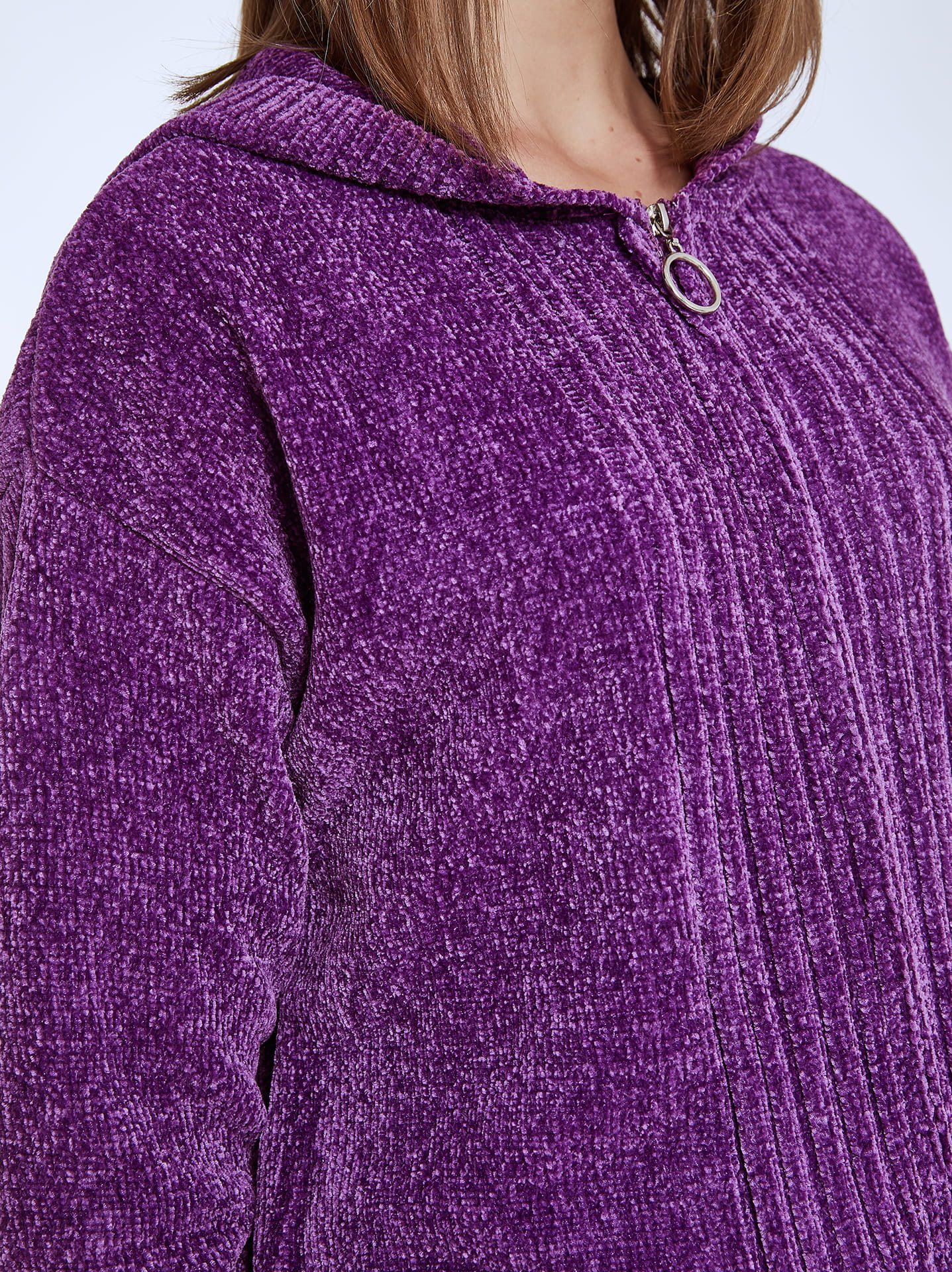 Purple clearance chenille cardigan