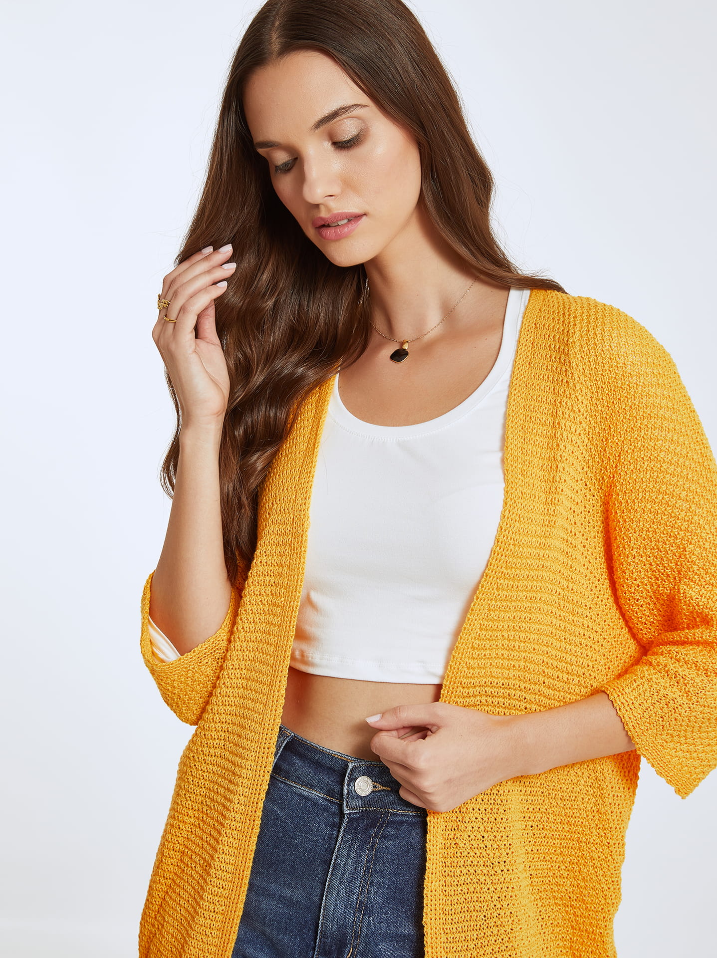 Dark yellow cardigan sale