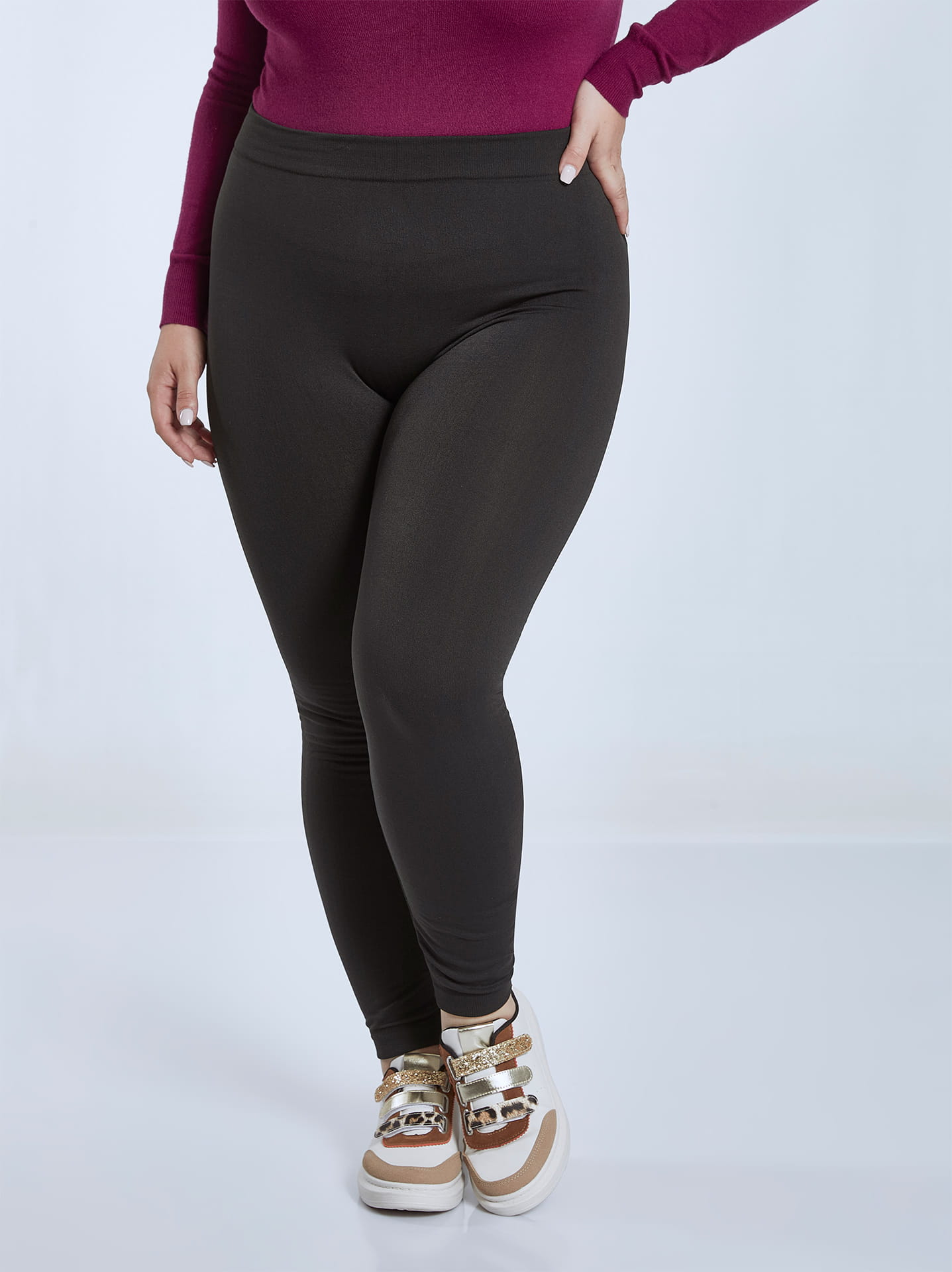 High waist thermal leggings in dark grey, 4.99€