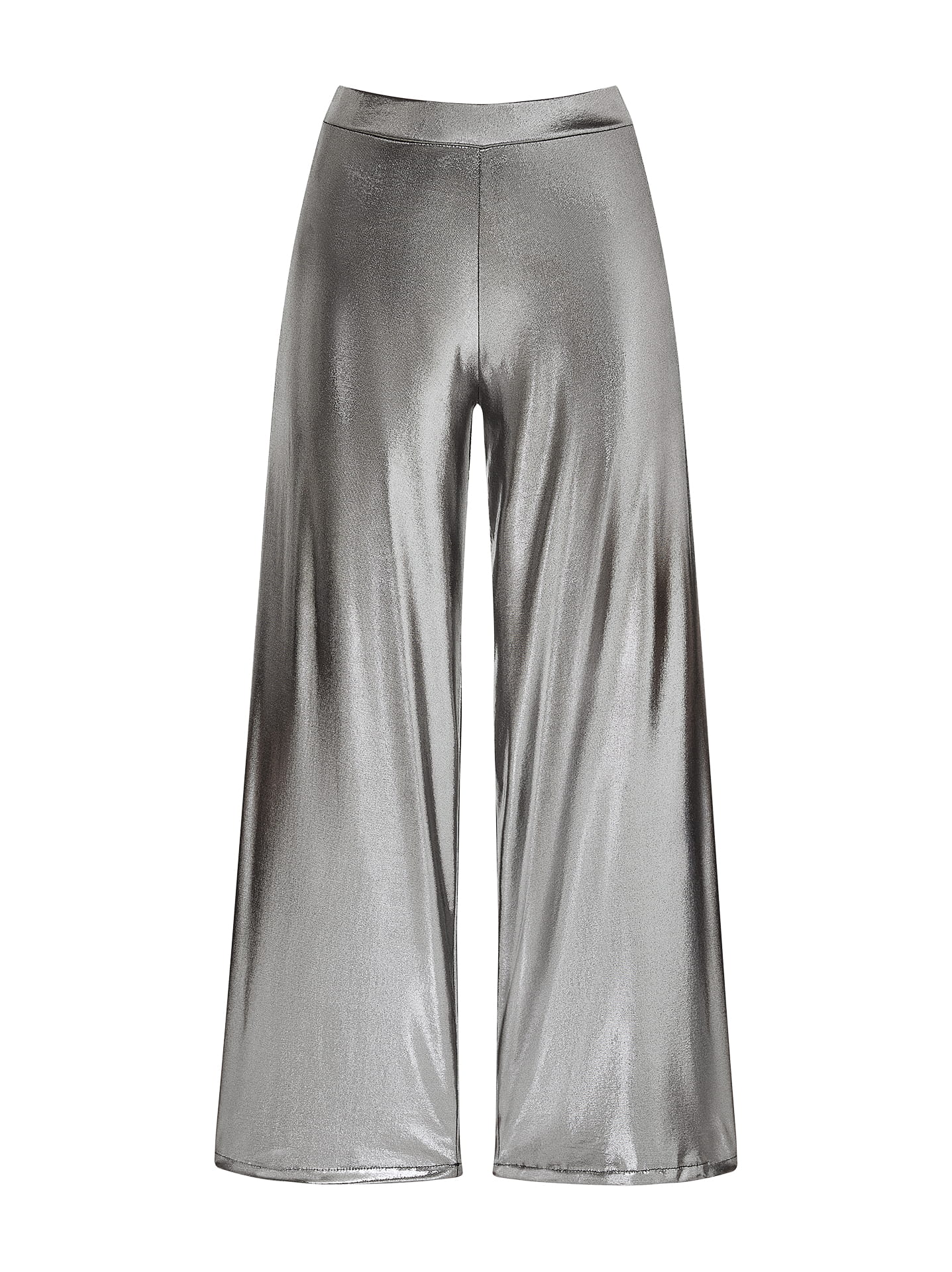 Wide leg trousers metallic in silver | Celestino Wide leg trousers metallic in silver | Celestino