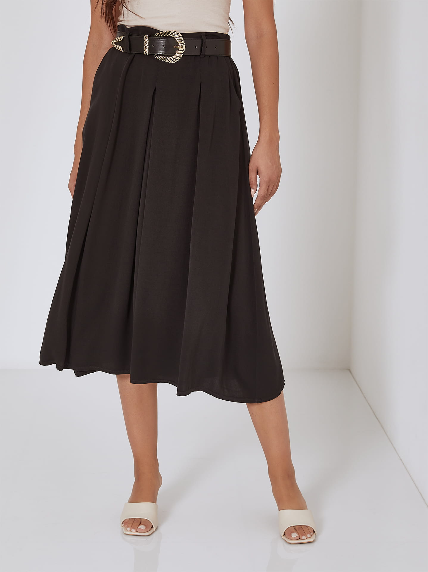 【hug your skin】25ss Pleats skirt belt MUSINSA | HUG YOUR SKIN Pleated Skirt Belt (Black)
