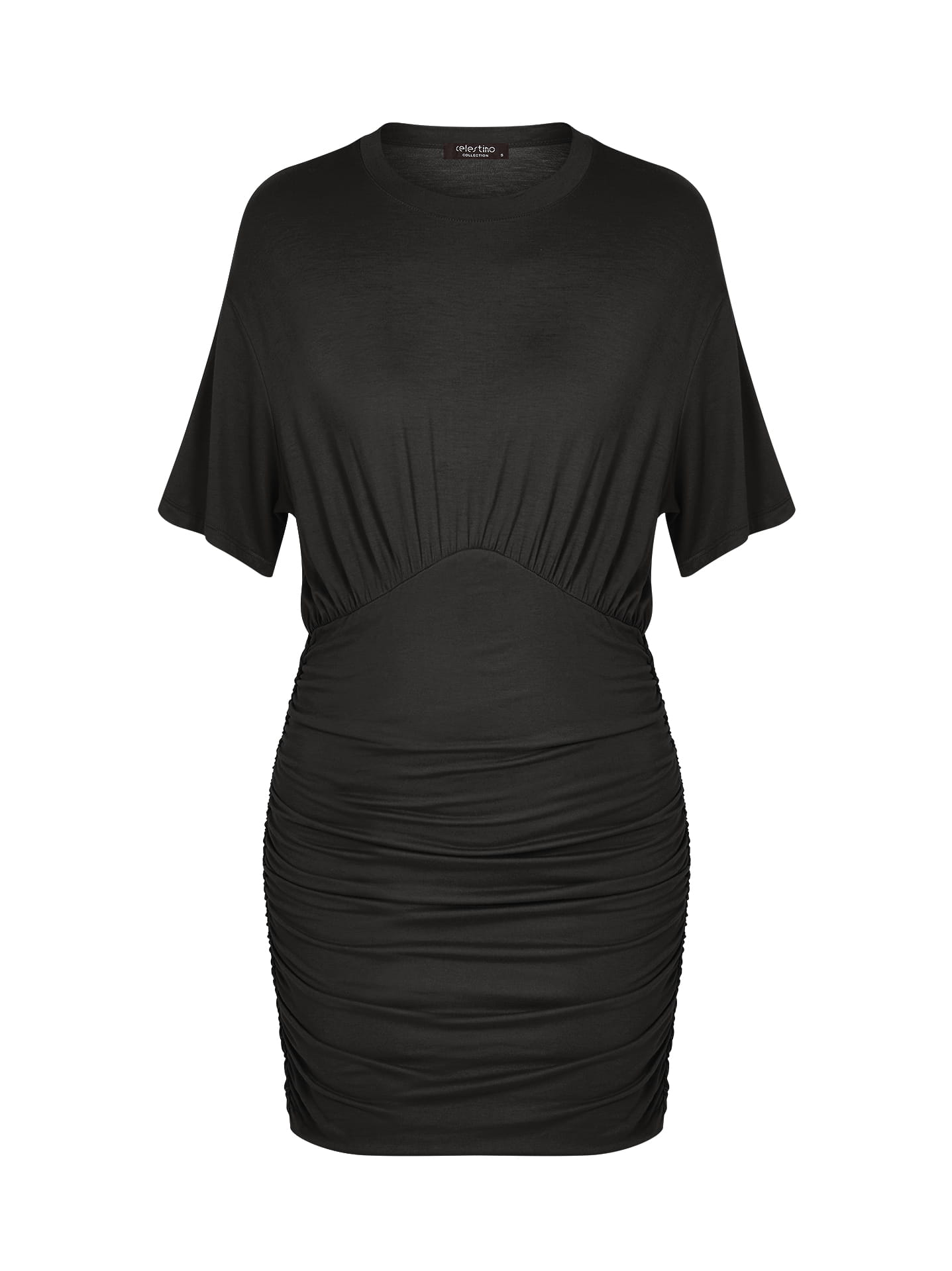 Dress mini with shirred details curvy in black 9.99 Celestino