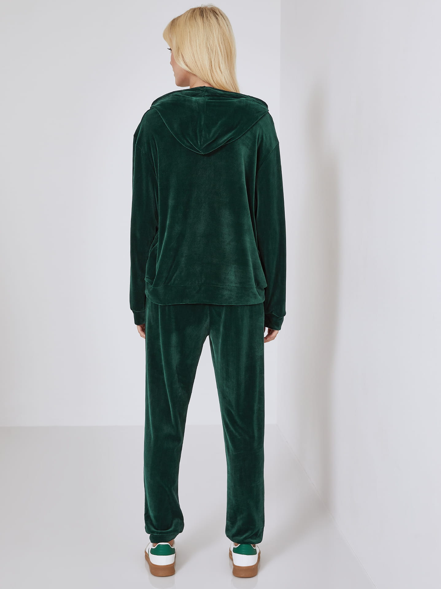 Green velvet sweatsuit on sale