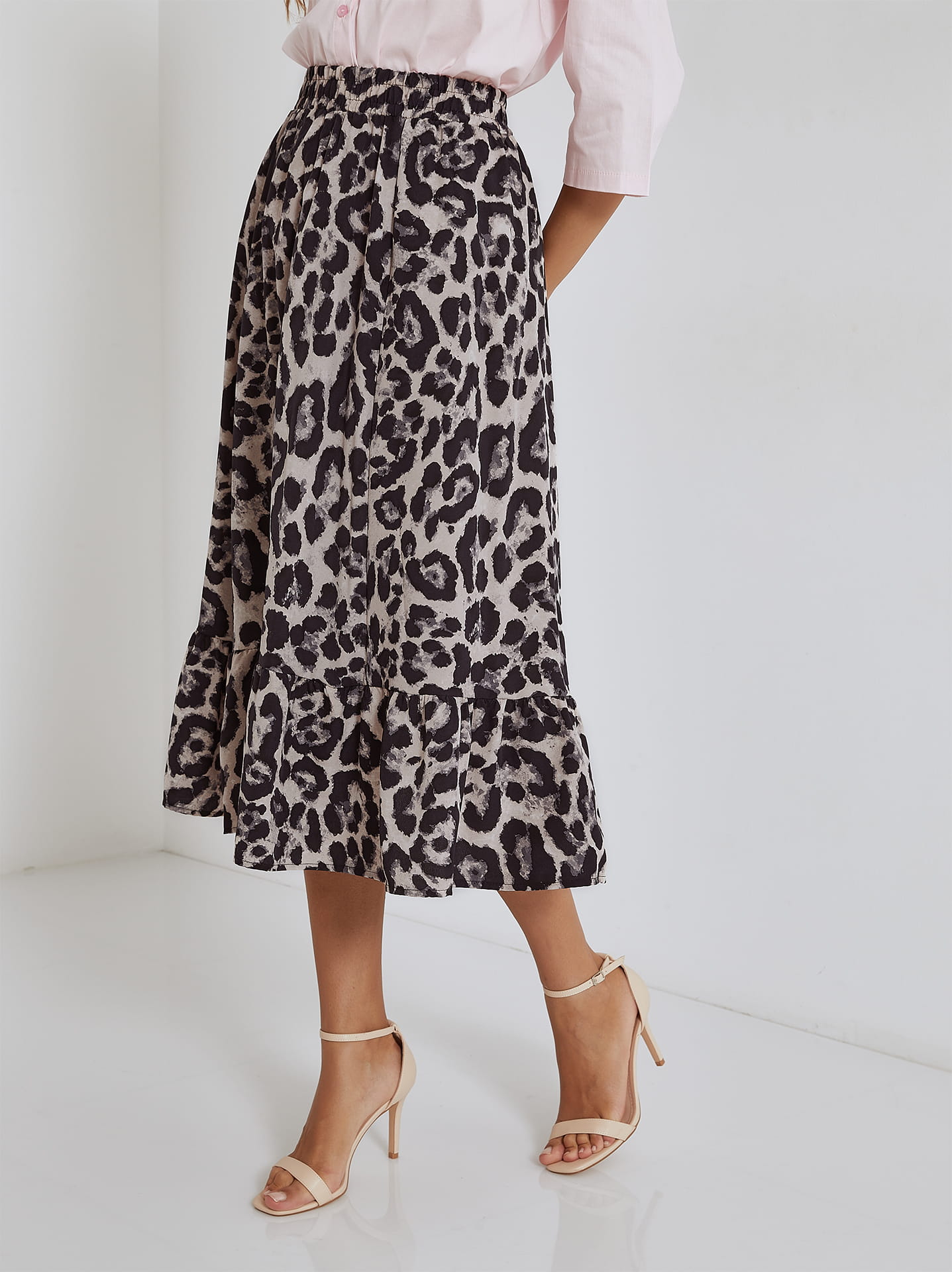 Skirt midi leopard in grey 11.99 Celestino